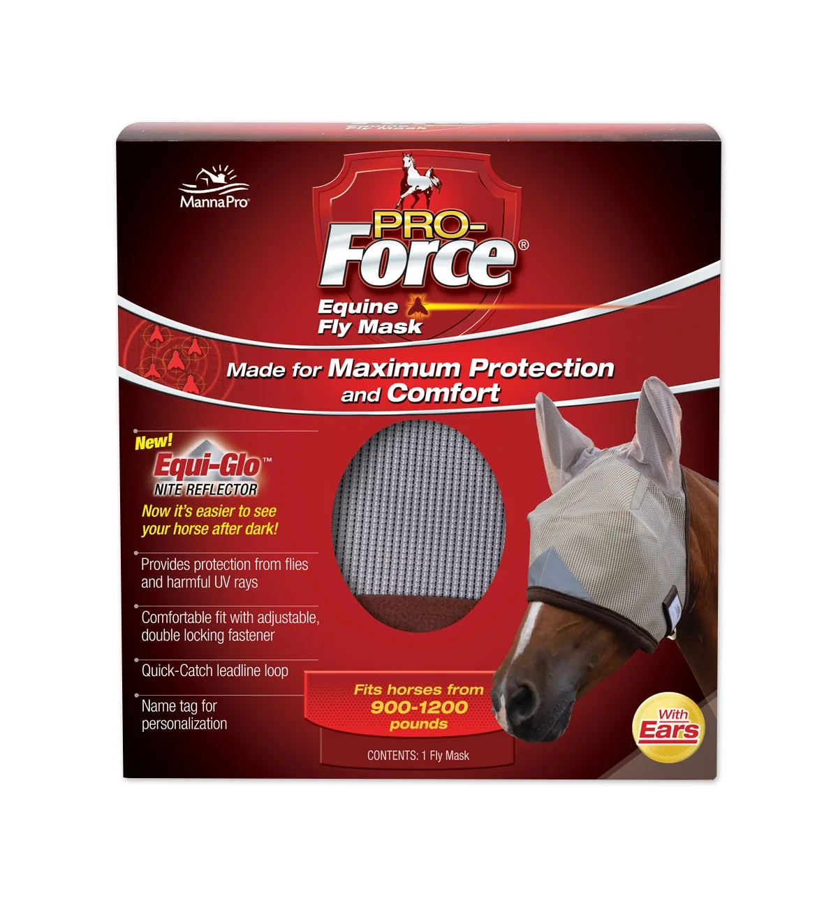Pro-Force Equine Fly Mask With Ears - Image 2
